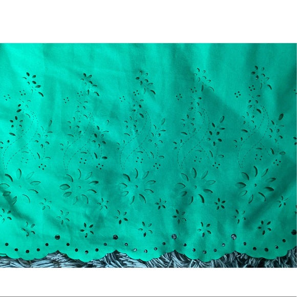 Cynthia Rowley Green Laser-Cut Blouse - Picture 3 of 4